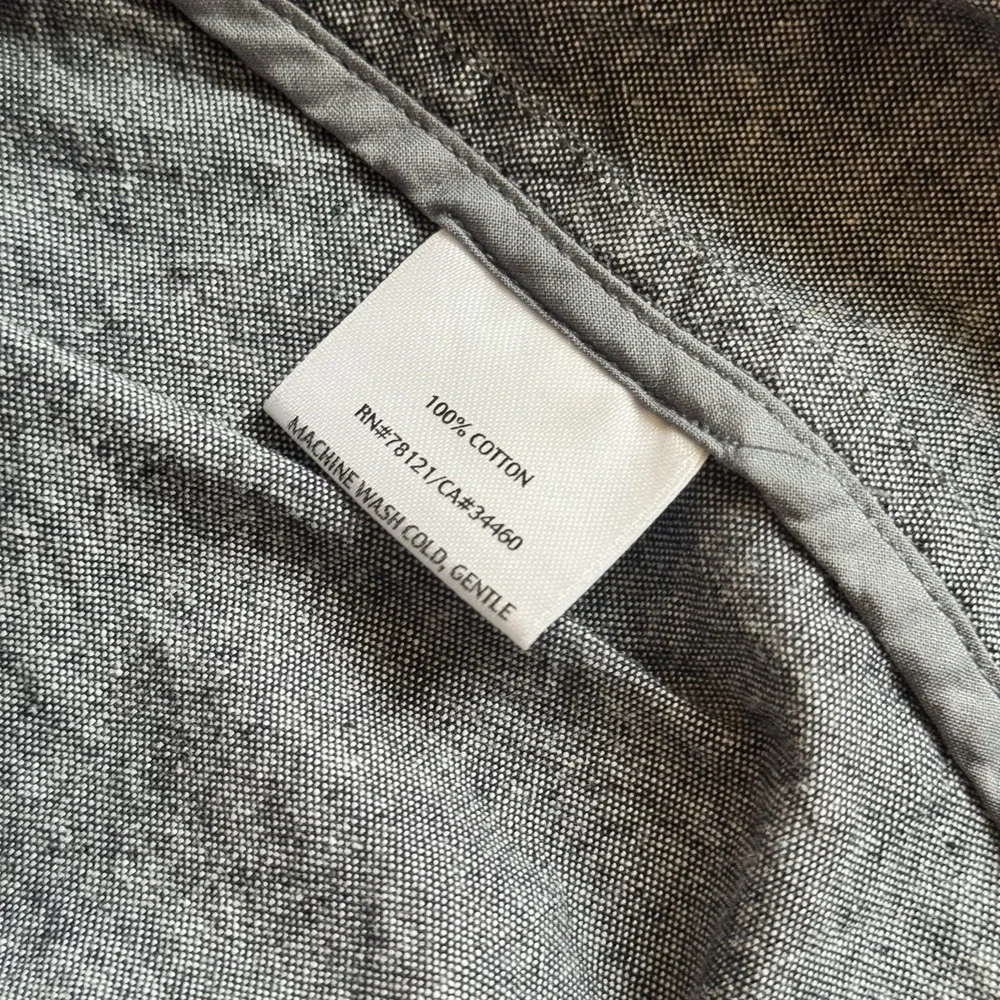 Eileen Fisher Minimalist Gray Cotton Peplum Jacket Women Small‎ Button Front